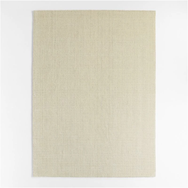 Lisbon Wool Ivory Handwoven Area Rug 6'x9'