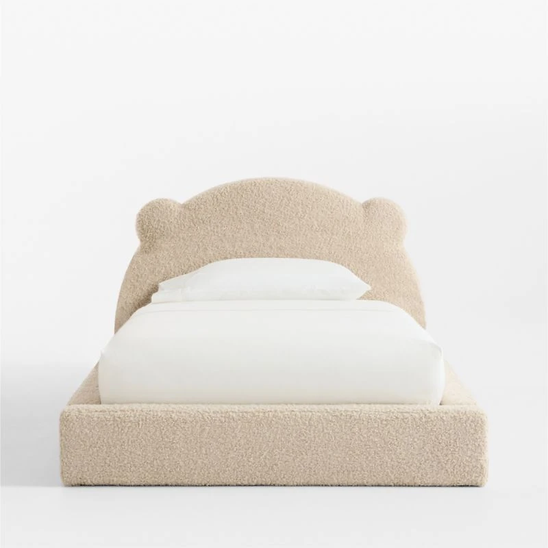 Little Bear Cream Sherpa Kids Twin Bed
