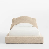 Little Bear Cream Sherpa Kids Twin Bed