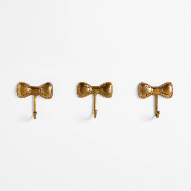 Little Bow Gold Metal Kids Wall Hook