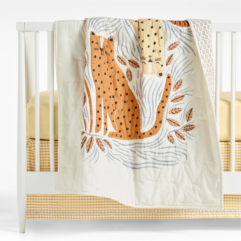 Little Leopards Organic Cotton Baby Crib Quilt