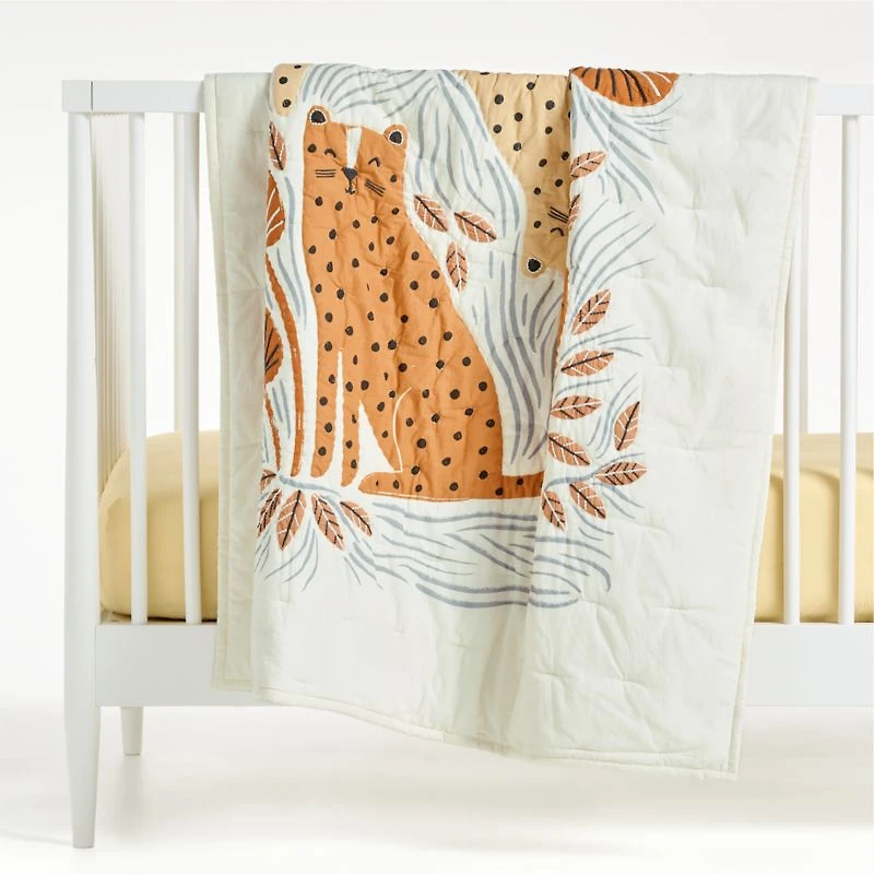 Little Leopards Organic Cotton Baby Crib Quilt