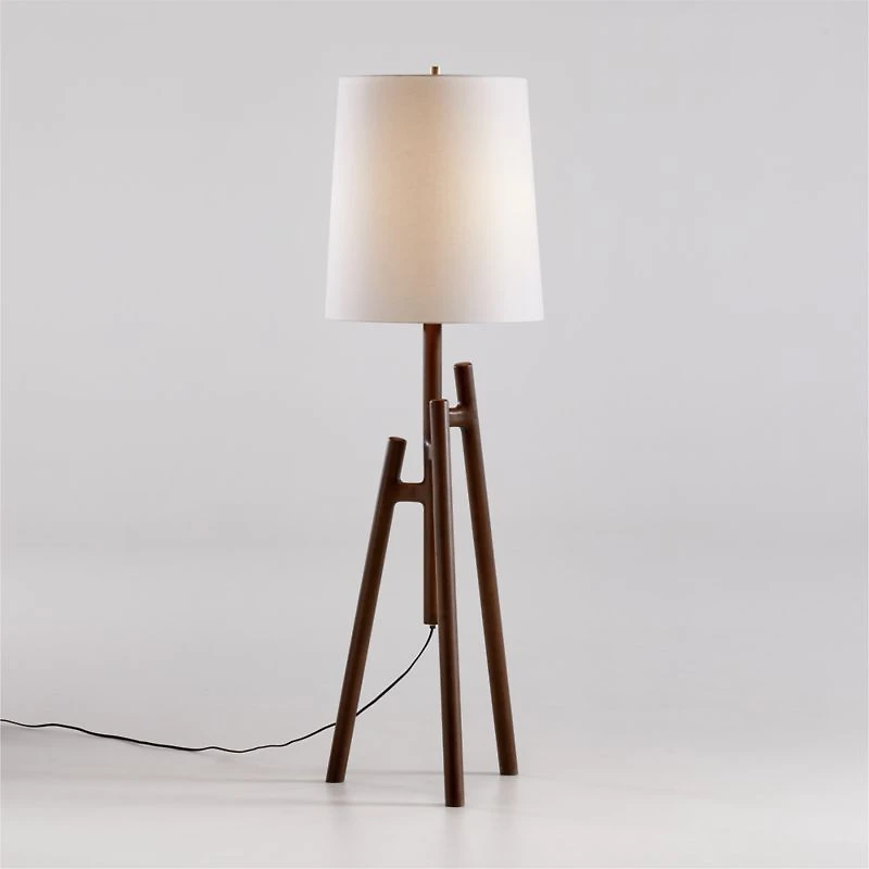 Lockeland Walnut Tripod Floor Lamp 67"