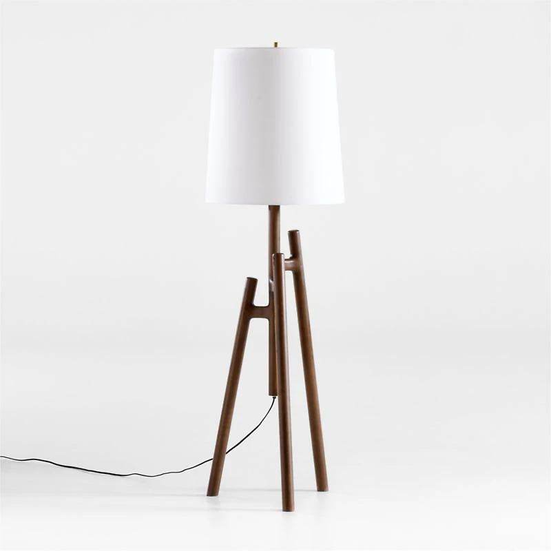 Lockeland Walnut Tripod Floor Lamp 67"