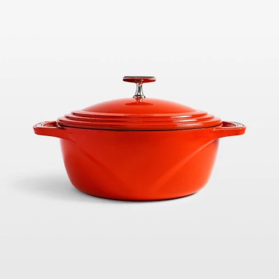 Lodge USA Enamel -Qt. Cast Iron Dutch Oven in Cherry on Top Red