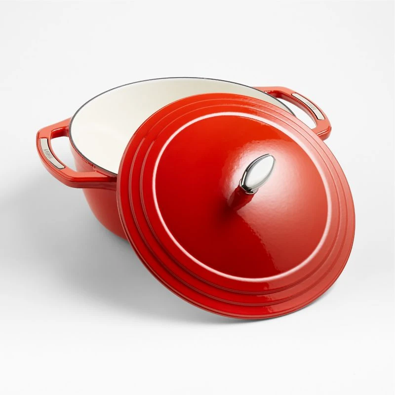 Lodge USA Enamel -Qt. Cast Iron Dutch Oven in Cherry on Top Red