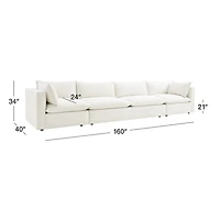 Lotus Deep Modular 3-Piece Extra Long Sofa Sectional