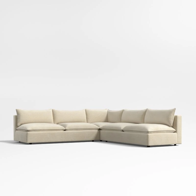 Lotus Deep Modular 3-Piece L-Shaped Sectional Sofa