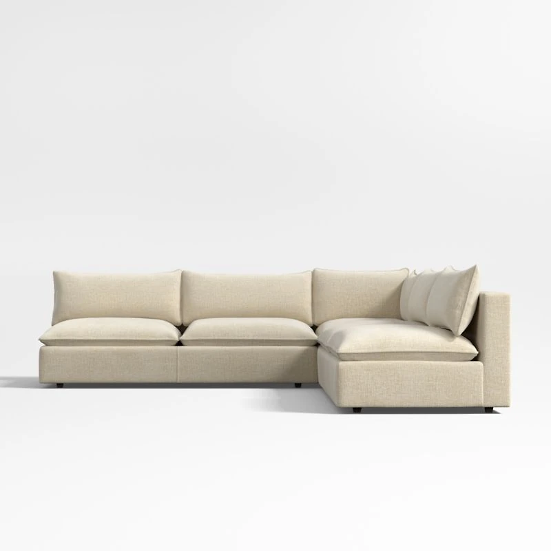 Lotus Deep Modular 3-Piece L-Shaped Sectional Sofa