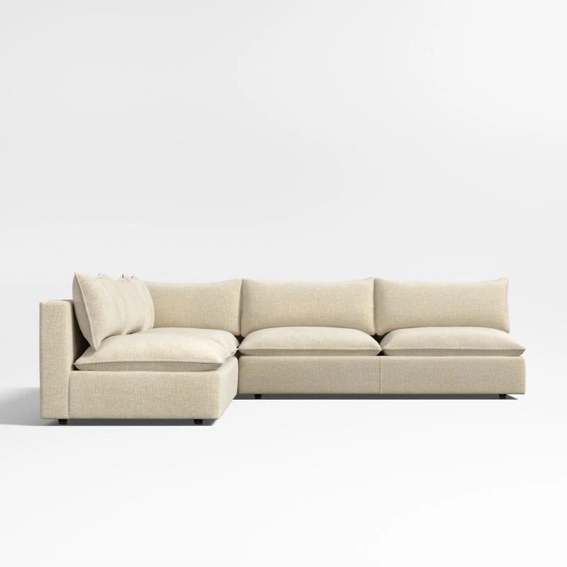 Lotus Deep Modular 3-Piece L-Shaped Sectional Sofa