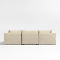 Lotus Deep Modular 5-Piece L-Shaped Sectional Sofa with Ottoman