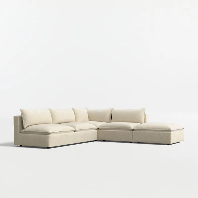 Lotus Deep Modular -Piece L-Shaped Sectional Sofa with Ottoman