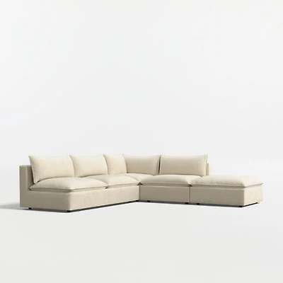 Lotus Deep Modular -Piece L-Shaped Sectional Sofa with Ottoman