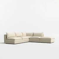 Lotus Deep Modular -Piece L-Shaped Sectional Sofa with Ottoman