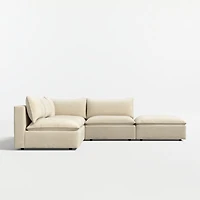Lotus Deep Modular -Piece L-Shaped Sectional Sofa with Ottoman