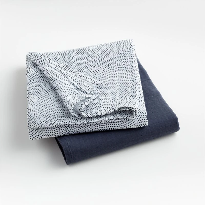 Lou Lou Indigo Organic Baby Swaddles by Leanne Ford, Set of 2