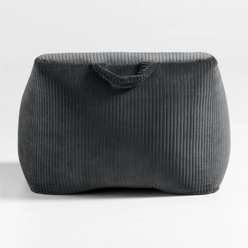 Charcoal Grey Velvet Corduroy Kids Lounge Chair