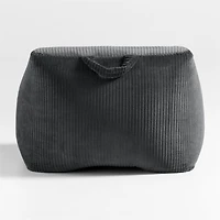 Charcoal Grey Velvet Corduroy Kids Lounge Chair