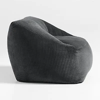 Charcoal Grey Velvet Corduroy Kids Lounge Chair