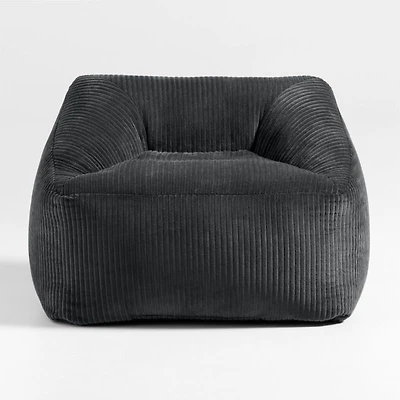 Charcoal Grey Velvet Corduroy Kids Lounge Chair