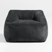 Charcoal Grey Velvet Corduroy Kids Lounge Chair