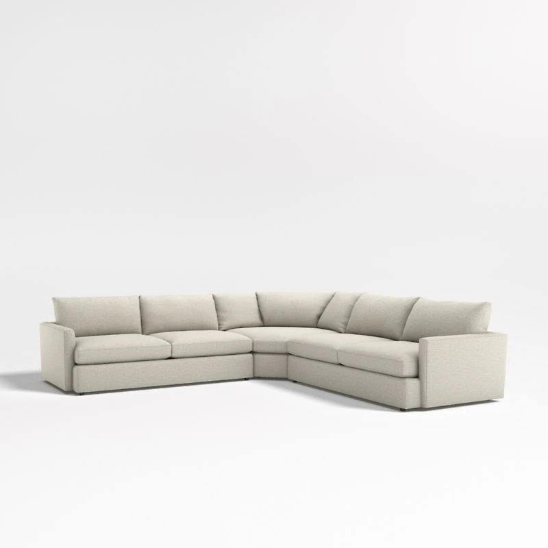 Lounge Deep 3-Piece L-Shaped Wedge Sectional Sofa