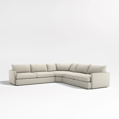 Lounge Deep 3-Piece L-Shaped Wedge Sectional Sofa