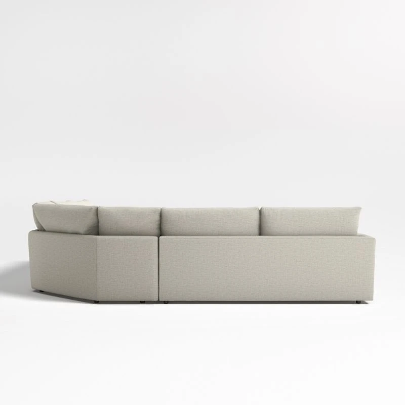 Lounge Deep 3-Piece L-Shaped Wedge Sectional Sofa