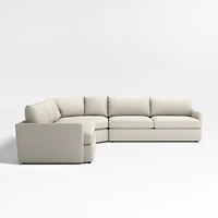 Lounge Deep 3-Piece L-Shaped Wedge Sectional Sofa