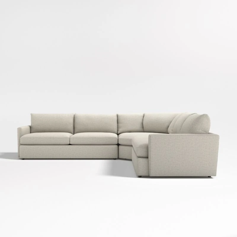 Lounge Deep 3-Piece L-Shaped Wedge Sectional Sofa