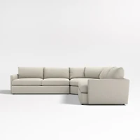 Lounge Deep 3-Piece L-Shaped Wedge Sectional Sofa