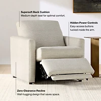 Lounge 34" Leather Power Recliner Chair