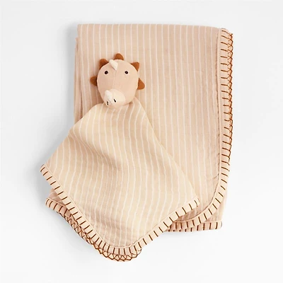 Dinosaur Lovey and Baby Stroller Blanket Gift Set