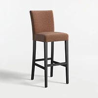 Lowe Doux Sienna Upholstered Bar Stool with Ebony Wood Legs