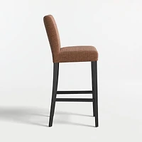 Lowe Doux Sienna Upholstered Bar Stool with Ebony Wood Legs