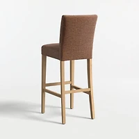 Lowe Doux Sienna Upholstered Bar Stool with Natural Wood Legs