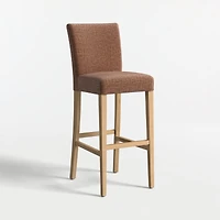 Lowe Doux Sienna Upholstered Bar Stool with Natural Wood Legs