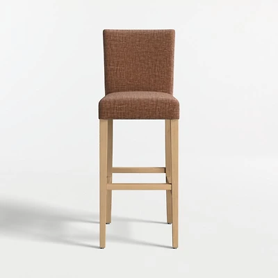 Lowe Doux Sienna Upholstered Bar Stool with Natural Wood Legs