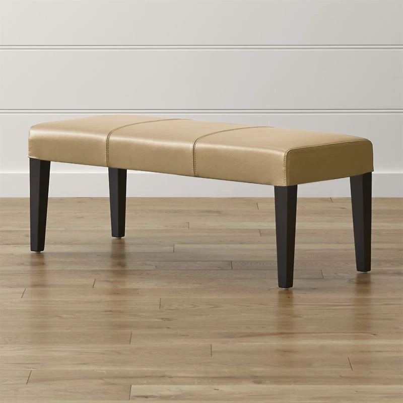 Lowe Café Latte Leather Backless Bench