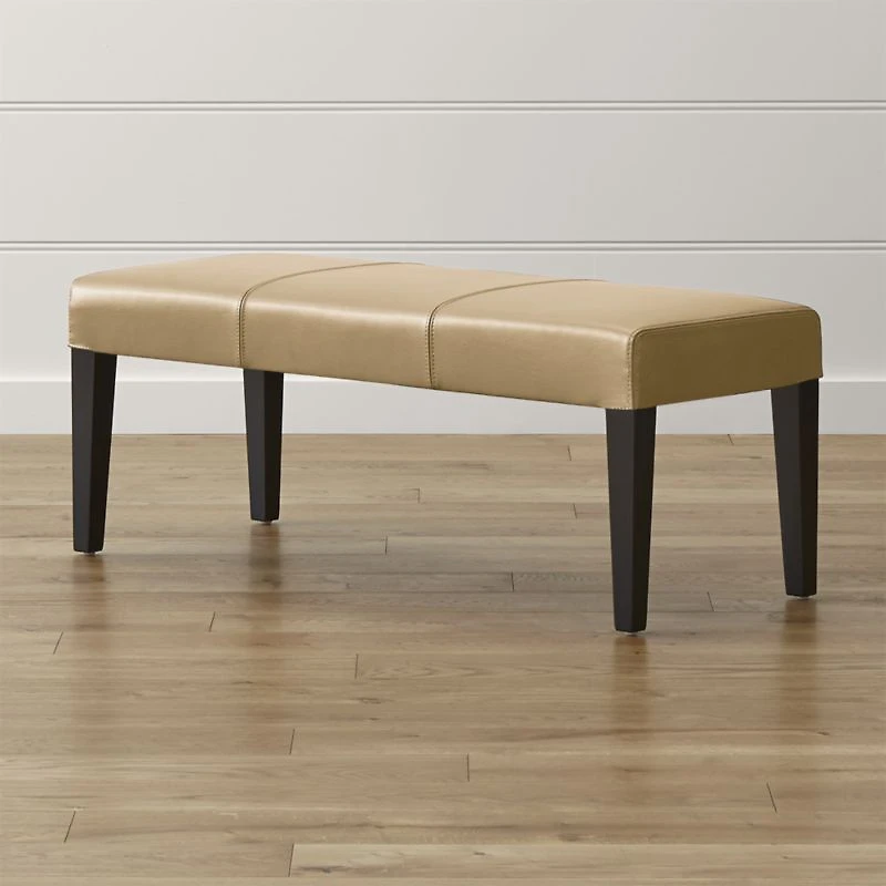Lowe Café Latte Leather Backless Bench