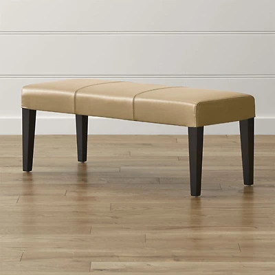 Lowe Café Latte Leather Backless Bench