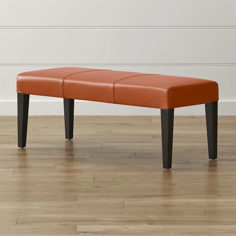 Lowe Persimmon Leather Backless Bench