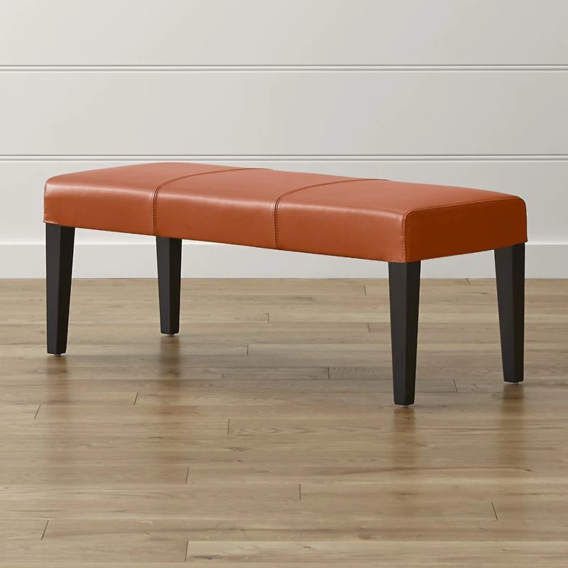 Lowe Persimmon Leather Backless Bench