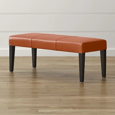 Lowe Persimmon Leather Backless Bench