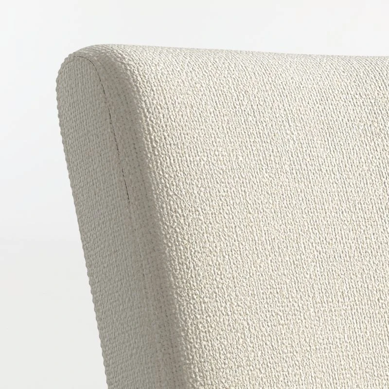 Lowe Ivory Upholstered Dining Chair with Ebony Wood Legs