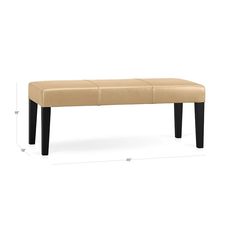 Lowe Café Latte Leather Backless Bench