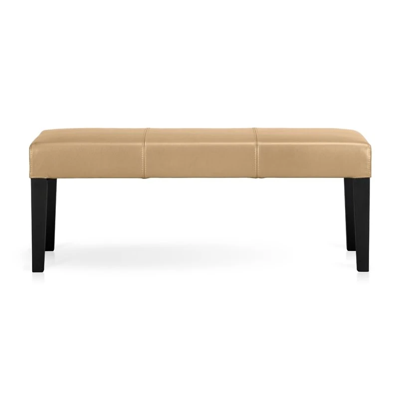 Lowe Café Latte Leather Backless Bench