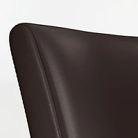 Lowe Chocolate Leather Bar Stool with Natural Wood Legs