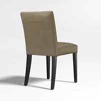 Lowe Moss Green Leather Dining Chair with Ebony Wood Legs