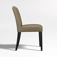 Lowe Moss Green Leather Dining Chair with Ebony Wood Legs